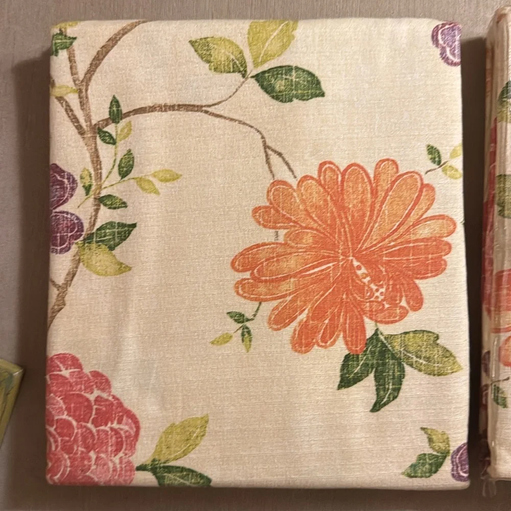 PIER 1 Imports Vintage Raleigh Floral Window Panel Curtains Set Of Two curtains
